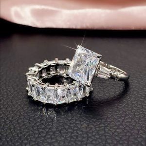 two pieces of zirconia ring size 7